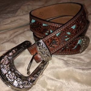Angel Ranch 1.5” turquoise inlay belt